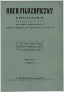 Ruch Filozoficzny 1969, T. 27 nr 4