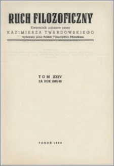 Ruch Filozoficzny 1965-1966, T. 24 Indeks