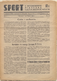 Sport i Wychowanie Fizyczne Głuchoniemych : miesięcznik Polskiego Związku Sportowego Głuchoniemych.1936 nr 3-4