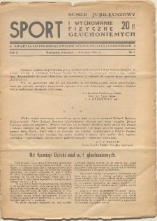Sport i Wychowanie Fizyczne Głuchoniemych : miesięcznik Polskiego Związku Sportowego Głuchoniemych.1937 nr 2