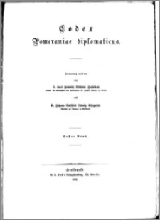 Codex Pommeraniae diplomaticus. Bd. 1