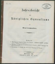 Jahresbericht des Königlichen Gymnasiums zu Marienwerder