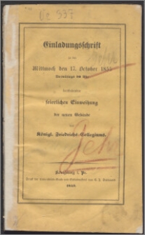 Der Holzkämmerer Theodor Gehr und die Anfänge des Königl. Fridrichs-Collegiums zu Königsberg