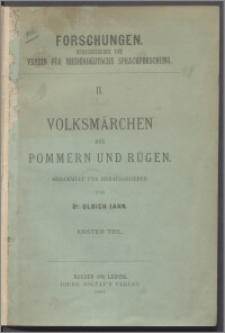 Volksmärchen aus Pommern und Rügen.Tl. 1