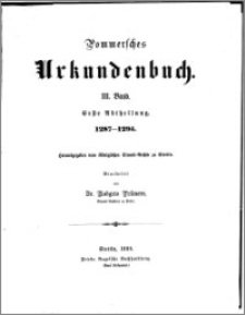 Pommersches Urkundenbuch. Bd. 3. Abt. 1, 1287-1295