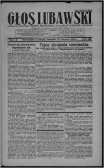 Głos Lubawski : polsko-katolicka gazeta bezpartyjna na powiat lubawski i okolice 1934.11.22, R. 1, nr 49