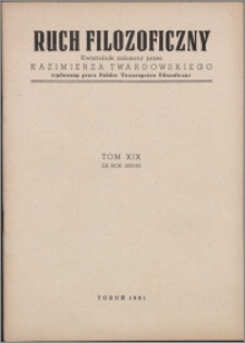 Ruch Filozoficzny 1959-1960, T. 19 Indeks