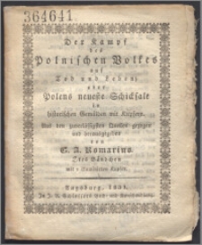 Der Kampf des polnischen Volkes auf Tod und Leben : oder Polens neueste Schicksale in historischen Gemälden. Bd. 2