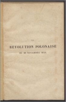 La révolution polonaise du 29 Novembre 1830