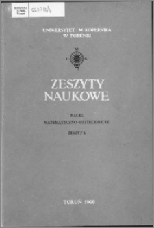 Zeszyty Naukowe Uniwersytetu Mikołaja Kopernika w Toruniu. Nauki Matematyczno-Przyrodnicze. Biologia, z. 4 (6), 1960