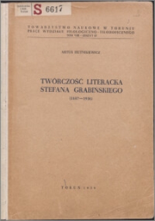 Twórczość literacka Stefana Grabińskiego (1887-1936)