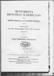 Codex diplomaticus Warmiensis oder Regesten und Urkunden zur Geschichte Ermlands. Bd. 4, Urkunden der Jahre 1424-35 und Nachträge