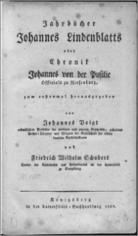 Jahrbücher Johannes Lindenblatts oder Chronik Johannes von der Pusilie : Officials zu Riesenburg