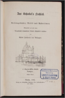 Aus Schinkel's Nachlasß s: Reisetagebücher, Briefe und Aphorismen. Bd. 1