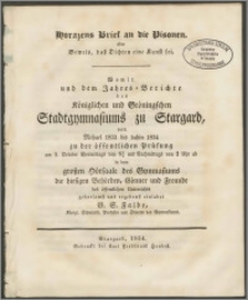 Womit und dem Jahres-Berichte des Königlichen und Gröningschen Stadtgymnasiums zu Stargard, von Michael 1833 bis dahin 1834
