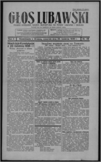 Głos Lubawski : polsko-katolicka gazeta bezpartyjna na powiat lubawski i okolice 1935.04.25, R. 2, nr 49