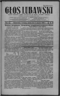 Głos Lubawski : polsko-katolicka gazeta bezpartyjna na powiat lubawski i okolice 1935.08.03, R. 2, nr 91 + Dodatek Rolniczy