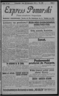 Express Pomorski : pismo niezależne i bezpartyjne 1924.11.20, R. 1, nr 190