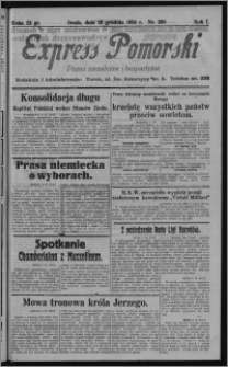 Express Pomorski : pismo niezależne i bezpartyjne 1924.12.10, R. 1, nr 209