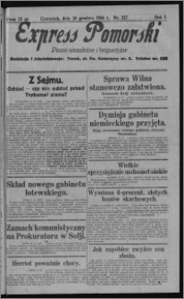 Express Pomorski : pismo niezależne i bezpartyjne 1924.12.18, R. 1, nr 217