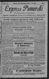 Express Pomorski : pismo niezależne i bezpartyjne 1924.12.23, R. 1, nr 222