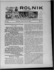 Rolnik : bezpłatny dodatek do "Głosu Wąbrzeskiego", poświęcony zagadnieniom rolniczym 1929.12.14, R. 1, nr 12