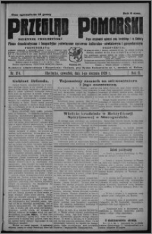Przegląd Pomorski : dziennik chełmżyński : pismo demokratyczne i bezpartyjne poświęcone sprawom kulturalno-oświatowym i gospodarczym : organ urzędowych ogłoszeń pow. toruńskiego i m. Chełmży 1929.08.01, R. 2, nr 174 + Bezpłatny dodatek ilustrowany poświęcony Powszechnej Wystawie Krajowej w Poznaniu