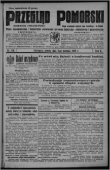 Przegląd Pomorski : dziennik chełmżyński : pismo demokratyczne i bezpartyjne poświęcone sprawom kulturalno-oświatowym i gospodarczym : organ urzędowych ogłoszeń pow. toruńskiego i m. Chełmż[y] 1929.08.03, R. 2, nr 176