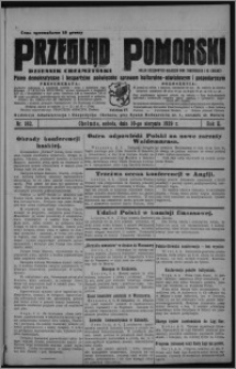 Przegląd Pomorski : dziennik chełmżyński : pismo demokratyczne i bezpartyjne poświęcone sprawom kulturalno-oświatowym i gospodarczym : organ urzędowych ogłoszeń pow. toruńskiego i m. Chełmży 1929.08.10, R. 2, nr 182