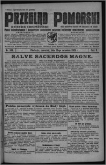 Przegląd Pomorski : dziennik chełmżyński : pismo demokratyczne i bezpartyjne poświęcone sprawom kulturalno-oświatowym i gospodarczym : organ urzędowych ogłoszeń pow. toruńskiego i m. Chełmży 1929.09.12, R. 2, nr 209