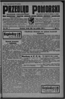 Przegląd Pomorski : dziennik chełmżyński : pismo demokratyczne i bezpartyjne poświęcone sprawom kulturalno-oświatowym i gospodarczym : organ urzędowych ogłoszeń pow. toruńskiego i m. Chełmży 1929.12.04, R. 2, nr 279