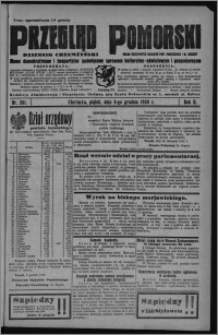 Przegląd Pomorski : dziennik chełmżyński : pismo demokratyczne i bezpartyjne poświęcone sprawom kulturalno-oświatowym i gospodarczym : organ urzędowych ogłoszeń pow. toruńskiego i m. Chełmży 1929.12.06, R. 2, nr 281