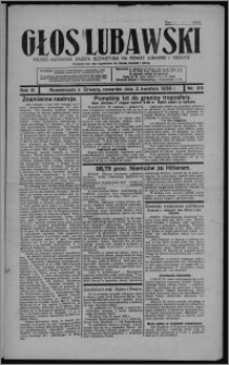 Głos Lubawski : polsko-katolicka gazeta bezpartyjna na powiat lubawski i okolice 1936.04.02, R. 3, nr 39