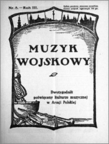 Muzyk Wojskowy. Dwutygodnik poświęcony kulturze muzycznej w Armji Polskiej 1928.04.15 R.3 nr 8