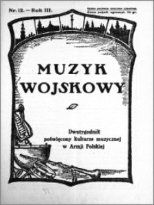 Muzyk Wojskowy. Dwutygodnik poświęcony kulturze muzycznej w Armji Polskiej 1928.06.15 R.3 nr 12
