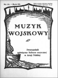 Muzyk Wojskowy. Dwutygodnik poświęcony kulturze muzycznej w Armji Polskiej 1928.08.15 R.3 nr 16