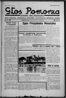 Głos Pomorza : dawniej "Głos Wąbrzeski" : pismo społeczne, gospodarcze, oświatowe i polityczne dla wszystkich stanów 1937.09.16, R. 19[!], nr 107