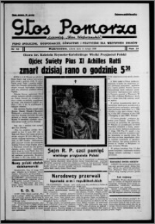 Głos Pomorza : dawniej "Głos Wąbrzeski" : pismo społeczne, gospodarcze, oświatowe i polityczne dla wszystkich stanów 1939.02.11, R. 21, nr 18