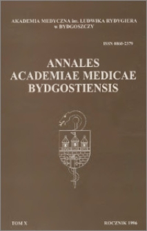Annales Academiae Medicae Bydgostiensis, T. X (1996