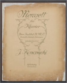 Menuet für Klavier : Dem Institut B.M.V. (Damenstift in Osterhofen, Niederbayern