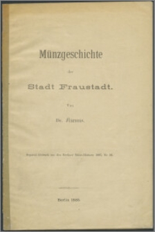 Münzgeschichte der Stadt Fraustadt