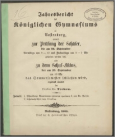 Jahresbericht des Königlichen Gymnasiums zu Rastenburg, womit zu der Prüfung der Schüler, die am 28. September