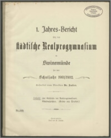 1. Jahres-Bericht über das städtische Realprogymnasium in Swinemünde für das Schuljahr 1901/1902