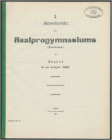 3. Jahresbericht des Realprogymnasiums (Reformschule ) Zoppot für das Schuljahr 1906/07