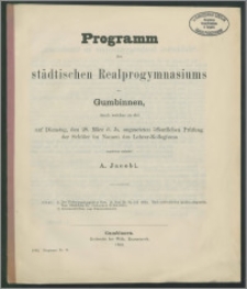 Programm des städtischen Realprogymnasiums zu Gumbinnen