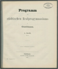 Programm des städtischen Realprogymnasiums zu Gumbinnen