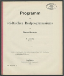 Programm des städtischen Realprogymnasiums zu Gumbinnen