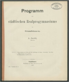 Programm des städtischen Realprogymnasiums zu Gumbinnen