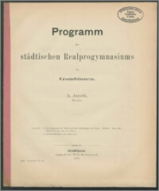 Programm des städtischen Realprogymnasiums zu Gumbinnen