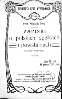 Zapiski o polskich spiskach i powstaniach. Cz. 6